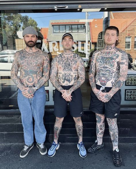 Mens tattoos, tattoo aesthetic, patchwork tattoos, black tattoos, tattoo inspo Full Body American Traditional Tattoo, Japanese And American Traditional Tattoo, American Traditional Tattoo Ideas Men, Traditional Full Body Tattoo, American Patchwork Tattoo, Full Patchwork Sleeve Tattoo, American Traditional Japanese Tattoo, Traditional Body Tattoo, Trad Tattoo Sleeve