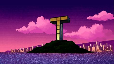 Teen Titans Background, Teen Titans Aesthetic, Teen Titans Tower, Titan Tower, Macbook Background, Purple Skies, Instagram Themes, Best Cartoons, Teen Titan