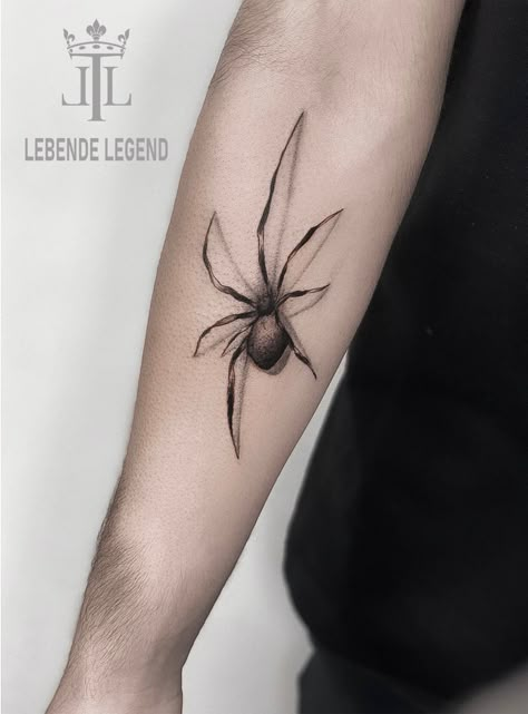 Spider Realistic Tattoo, Spider Tattoo Realism, Fine Line Spider Tattoo, Realistic Spider Tattoo, Spider Tattoo For Women, Tattoo Spider, Switzerland Bern, Ace Tattoo, Real Spiders