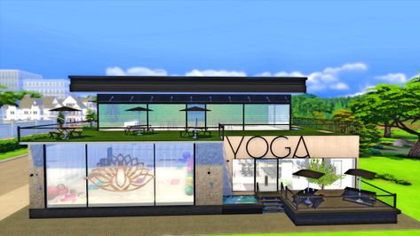 Sierra The Simmer's CC Finds on Tumblr Pole Dancing Class, Functional Yoga, Pole Dance Studio, Studio Gym, Lotes The Sims 4, Sims 4 Male Clothes, Spa Studio, Studio Build, Casas The Sims 4