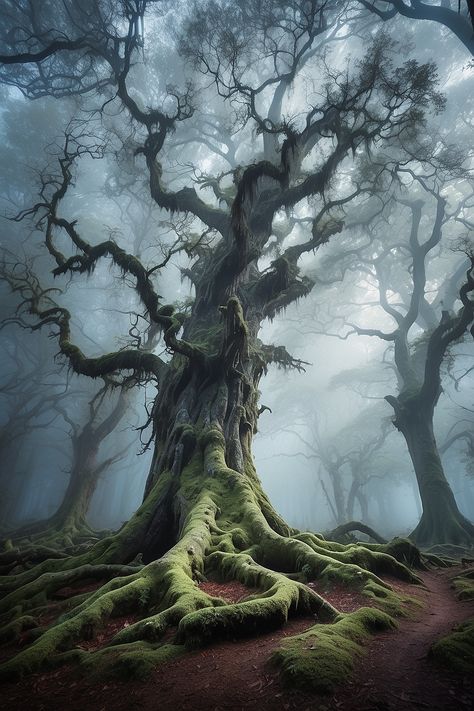 Tree Reference Photography, Great Tree Fantasy Art, Evil Tree, Scary Trees, Big Fantasy Tree, Forest Vegetation, Giant Tree Forest Fantasy Art, Large Fantasy Tree, Big Old Tree