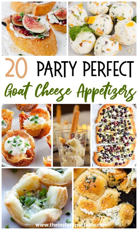 Are you looking for the perfect appetizer to start your next dinner party or family gathering? If so, goat cheese appetizers are the answer. Check out these goat cheese recipes New Years Eve Apps Appetizers, Appetizers With Goat Cheese Appetizer Ideas, Goat Cheese And Date Appetizer, Snacks With Goat Cheese, Goat Cheese Appetizers For Party, Goat Cheese Balls Recipes, Ways To Eat Goat Cheese, What To Eat With Goat Cheese, What To Pair With Goat Cheese