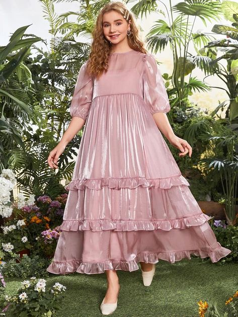 Ruffle Frock For Women, Long Frocks For Kids, Pakistan Dress, Layered Ruffle Dress, Girls Clothes Patterns, Chic Maxi Dresses, Frock For Women, Lace Dress Styles, Womens Trendy Dresses