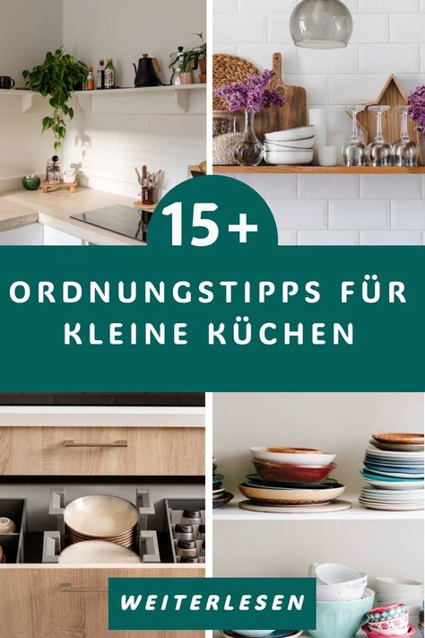 Kleine Küche, große Möglichkeiten! Lerne, wie du mit unseren Organisationstipps, inklusive DIY-Anleitungen und IKEA-Hacks, jeden Schrank und jede Schublade optimal nutzt. Plus: kreative Lösungen für Gewürze und Gläser, die deinen Kochbereich revolutionieren. Küchen Inspiration Klein, Ikea Hacks, Sweet Home, Quick Saves, Design