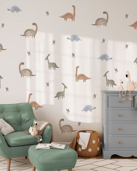 More comfortable with decals rather than wallpaper? We get it. We rounded up some of our favourite decals for you. Super easy to apply, but enough to make a statement. @rockymountaindecals || decals Arch Decal, Watercolor Dinosaur, Dinosaur Wall Decals, Mountain Decal, Dinosaur Wall Stickers, Dinosaur Wall, Kids Wall Decals, Wall Finishes, Smooth Walls