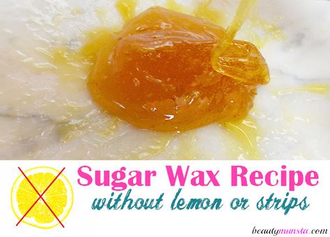 Easy Sugar Wax Recipe No Lemon Juice Involved - beautymunsta - free natural beauty hacks and more! Diy Sugar Wax, Diy Wax Hair Removal, Homemade Sugar Wax, Wax Recipe, Sugar Wax Recipe, Sugar Wax Diy, Coffee Facial, Hair Removal Diy, Diy Wax