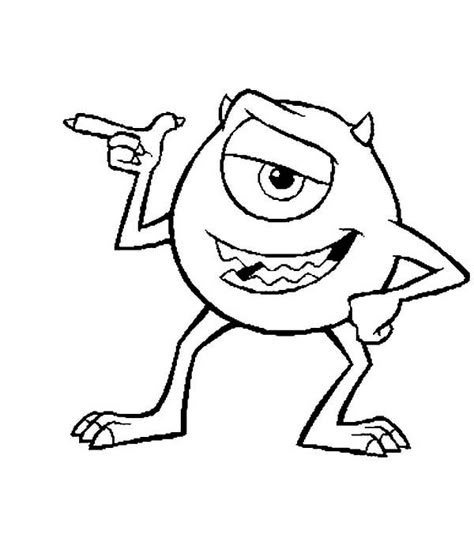 Monsters Inc Characters, Super Coloring Pages, Gothic Drawings, Mike From Monsters Inc, Monster Coloring Pages, Mouse Drawing, Mike Wazowski, Coloring Pages To Print, Monsters Inc