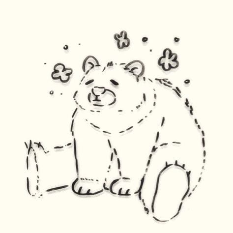 . ݁₊ ⊹ ❀ (っ- ‸ - ς) ❀⊹ . ݁˖ . ݁ . . . #bear #🐻 #🧸 #hugzy Bear Outline Tattoo Silhouette, Silly Bear Drawing, Cute Bear Drawings Cartoon, Sun Bear Drawing, Cute Bear Sketch, Polar Bear Doodle, Bear Drawing Simple, Cartoon Bear Drawing, Cute Bear Doodle