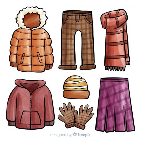 Winter Season Clothes, Clothes Worksheet, Clothes Clips, German Language Learning, Family Cartoon, Math Activities Preschool, Graphic Editing, Accessories Collection, Clothing Essentials