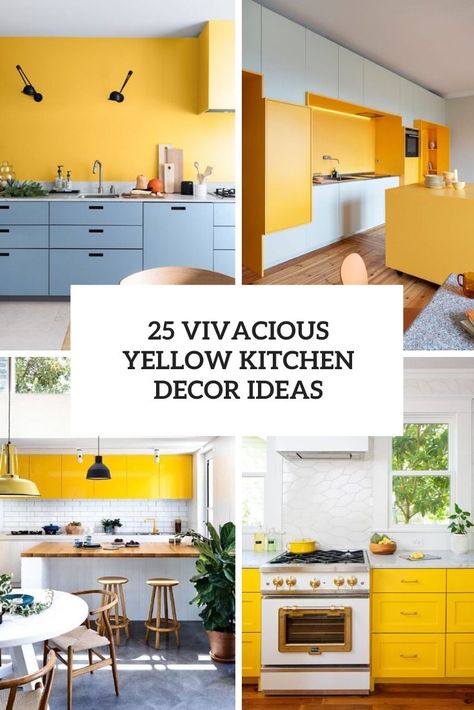 Yellow Kitchen Tiles, Yellow Kitchen Accents, Small Kitchen Cabinet Design, White Contemporary Kitchen, Small White Kitchens, Nails Tools, Yellow Kitchen Decor, Small Kitchen Cabinets, White Tile Backsplash