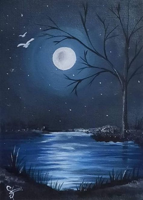 Natal, Nature, Tela, Scenery Night, Human Painting, Poster Color Painting, Easy Landscape Paintings, Art 2022, Monochromatic Art