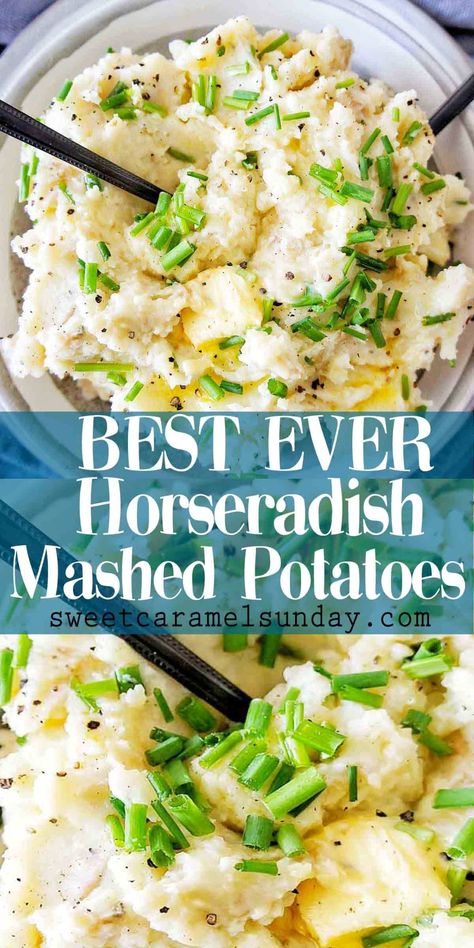 Mashed Potatoes With Skin, Garlic Chicken Crockpot, Horseradish Mashed Potatoes, Potato Stuffing, Horseradish Recipes, Potato Side Dish, Recipe Potato, Potato Recipes Side Dishes, Potato Sides