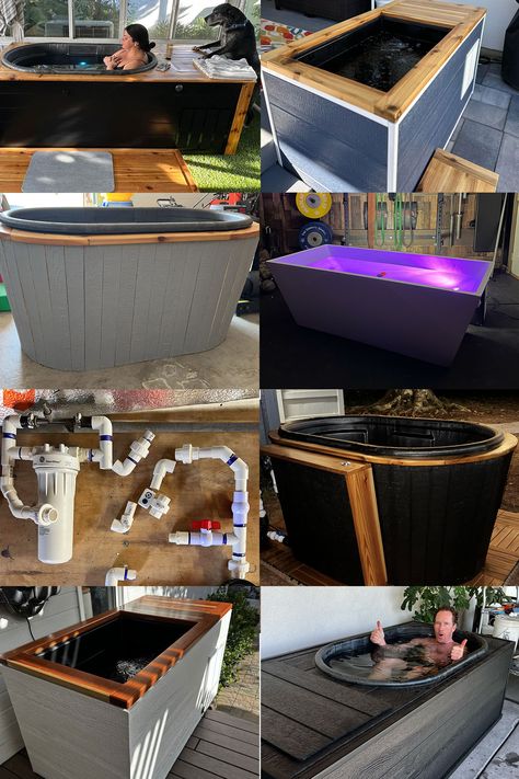 The 5 Main Components of a DIY Cold Plunge Cold Plunge On Deck, Indoor Cold Plunge, Stock Tank Cold Plunge, Diy Cold Plunge Tub, Diy Cold Plunge, Cold Plunge Tub, Diy Stock Tank, Hyper Dog, Dry Throat