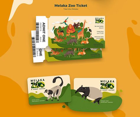 Zoo Brochure, Map Illustration Design, Ticket Design Ideas, Zoo Poster Design, Maps Illustration Design, Malayan Tapir, Zoo Tickets, Zoo Logo, Zoo Map