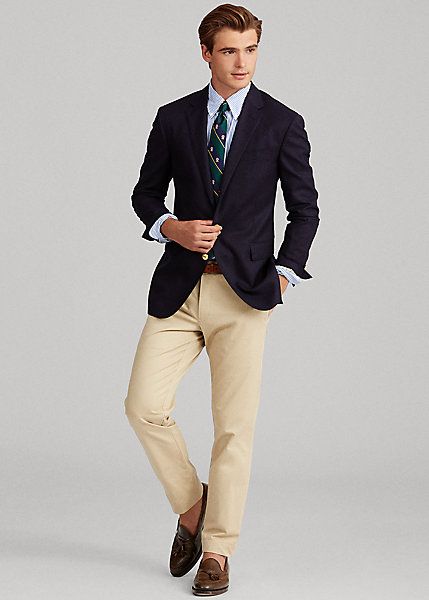 Polo Doeskin Blazer Ralph Lauren Looks, Estilo Hipster, Mens Sport Coat, Slim Fit Chinos, Sports Blazer, Stretch Chinos, Men Fashion Casual Outfits, Blazers For Men, Oxford Shirt