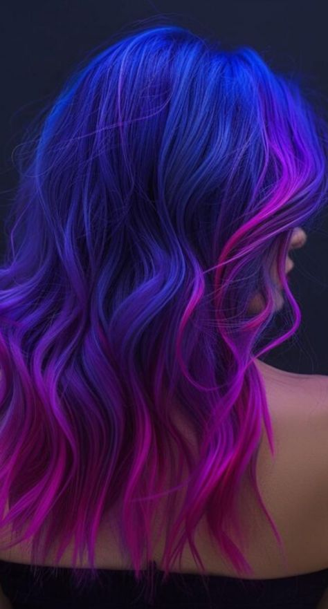 Get inspired by 28 bold and beautiful hair color ideas for summer 2024. These colors will make you the center of attention. Fun Vibrant Hair Colors, Ultraviolet Hair Color, Different Hair Colors Ideas, Blonde Hair With Pops Of Color, Hair Dye Ideas Colorful, Purple To Blue Hair, Vivid Hair Color Placement, Girls Hair Color Ideas, Funky Hair Color Ideas