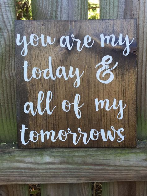 The perfect gift for an engagement, wedding, anniversary or just because!! This gorgeous sign measures approx. 11x11, is hand painted white and has a hook attached so it is ready to hang! If you would like to personalize this by adding a name or date to the bottom right corner of the Forever Sign, Quotes Friendship, Paul Walker, Rustic Signs, Diy Signs, Wedding Planners, Sign Quotes, Romantic Quotes, A Sign