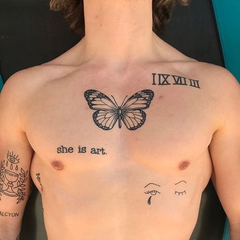 A Butterfly Tattoo, A Butterfly, Butterfly Tattoo, Tattoo On, A Man, Art