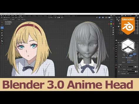 First try Blender 3.0: Quick Modeling Anime Head Cosette Schneider Character | Nhij Quang #3DModeling #DigitalArt #CGI #3DDesign #VirtualReality #ComputerGraphics #3DPrinting #Animation Anime Character Sheet, Cosette Schneider, 3d Practice, Blender Character, Create Anime Character, Blender Modeling, Blender Character Modeling, Zbrush Tutorial, Photorealistic Rendering