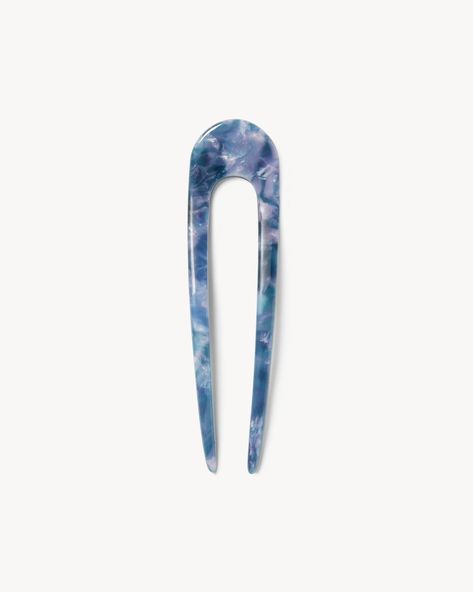 French Hair Pin in Cosmic Blue - MACHETE French Hair Pins, Effortless Updo, French Pin, Trip Fits, French Hair Pin, Hair Acessories, Current Obsession, Hair Textures, Hoop Charms