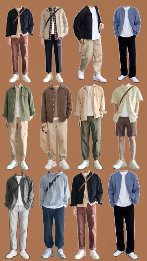 Men’s Summer Clothes Aesthetic, Softboy Outfits Summer, Korean Menswear, Fall List, Outdoorsy Outfits, Guys Fashion Casual, Mens Smart Casual Outfits, Guys Fashion, Simple Casual Outfits