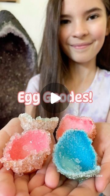 Growing Crystals Science Project, Diy Crystal Growing, Diy Geodes, How To Grow Crystals, Egg Geodes, Crystals For Kids, Grow Your Own Crystals, Geode Crystals, Diy Geode