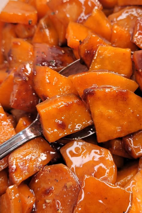 Stove Top Candied Sweet Potatoes - Juggling Act Mama Classic Candied Sweet Potatoes, Sweet Potatoes And Ham, Stove Top Yams Recipe, Candied Sweet Potato Recipes Stove Top, Stovetop Candied Sweet Potatoes, Slow Cooker Candied Yams, Sweet Potatoes On Stove Top, Sweet Potato Stove Top Recipes, Stove Top Sweet Potato Recipes