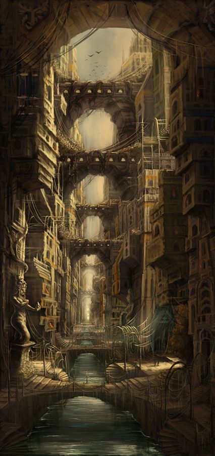 Décor Steampunk, Steampunk Kunst, Steampunk City, Heroic Fantasy, Images Disney, City Pictures, Fantasy City, Fantasy Setting, Fantasy Places