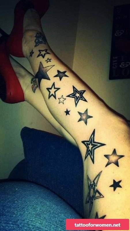 Star Sleeve Tattoo, Middle Finger Tattoos, Shooting Star Tattoo, Girl Thigh Tattoos, Cool Back Tattoos, Thigh Tattoo Designs, Fire Tattoo, Sun Tattoos, Leg Tattoos Women