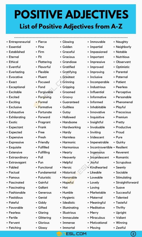 Positive Adjectives | 600 Best Positive Adjectives that Will Brighten Your Day! Powerful Adjectives, Negative Adjectives, Personality Adjectives, Comma Rules, Positive Adjectives, Adjective Words, Battleship Game, English Grammar Book, Grammar Book