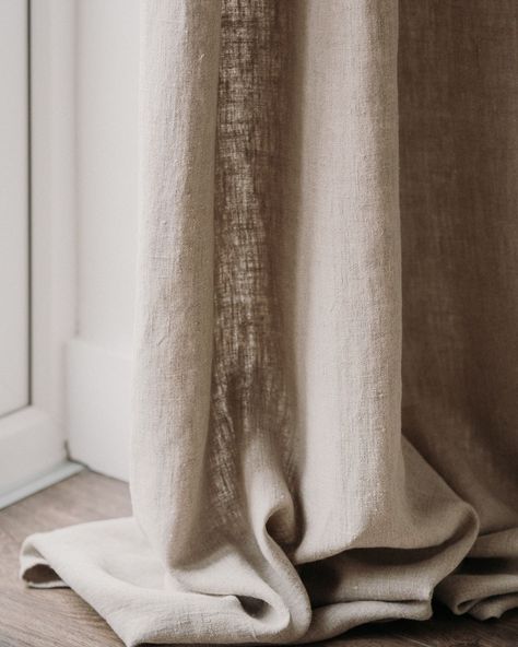 Ivory Curtains Bedroom, Linen Curtains Living Room, Luxury Shower Curtain, Natural Curtains, Pure Linen Bedding, Earthy Home, Japandi Living, Linen Drapery, Luxury Curtains