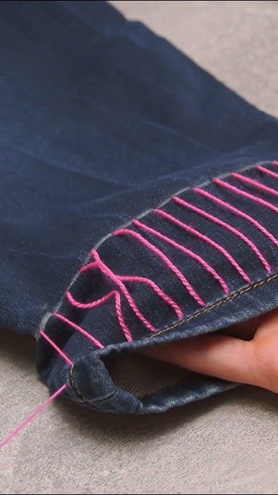 Visible Hemming Stitch, How To Hem Jeans Easy, Original Hem Jeans Tutorials, Hem Denim Jeans How To, Easy Hem Jeans, Hemming Bootcut Jeans, Diy Hemming Jeans, Taper Jeans Diy, Jeans Hemming Hacks