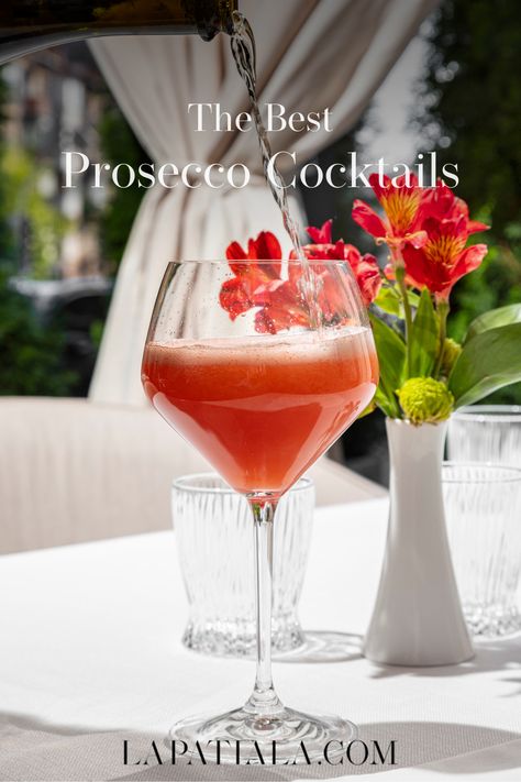 Cocktails Not Sweet, Prosecco Sorbet Cocktail, Frozen Prosecco Cocktails, Prosecco Tequila Cocktails, Lamarca Prosecco Cocktail, Bubbly Cocktail Recipes, Cocktail Recipes With Prosecco, Engagement Party Drinks Cocktails, Apricot Liqueur Cocktails