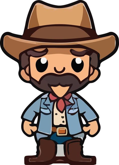 Kawaii cute cowboy chibi illustration Chibi Cowboy, Cowboy Illustration, Chibi Illustration, Art Time, Graphic Elements, Vector Free, Cowboy, Royalty, Royalty Free