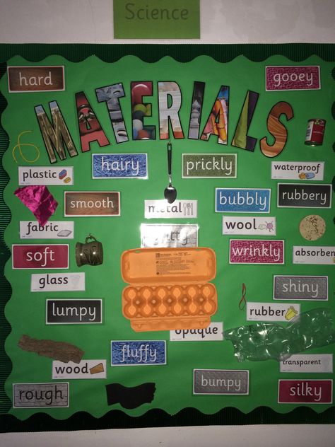 Year 1 Materials Science Activities, Year 2 Science Display, Science Materials Display, Materials Display Ks1, Teaching Materials Science, Science Materials, Science Display, Science Inquiry, Science Boards