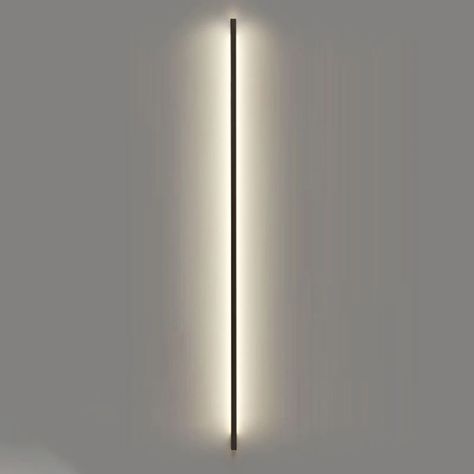 Metal Linear Shape Wall Lighting Modern Style 1-Light Wall Mounted Light in Black - 110V-120V 47.5" Warm Light Linear Wall Light, Linear Light Fixture, Store Pics, Copper Wall Light, Townhouse Ideas, Front Hallway, Wall Appliques, La Marzocco, Black Light Fixture