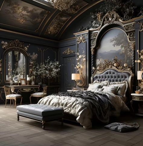 Gothic Mansion Interior Bedrooms, Academia Bedroom Decor, Dark Academia Bedroom Decor, Academia Bedroom Ideas, Cozy Dark Academia, Dark Academia Bedroom Ideas, Dark Academia Bedroom, Moody Interior Design, Academia Bedroom