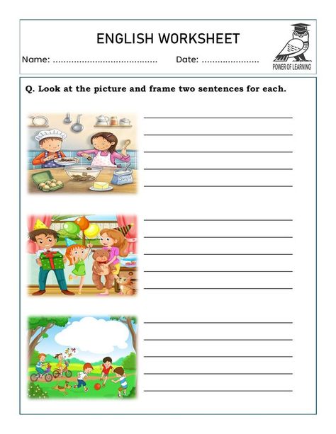 Picture Composition ( Frame sentences based on the picture) English Worksheet #picturecomposition English Writing Practice, Picture Story Writing, English Language Activities, 2nd Grade Reading Worksheets, Making Sentences, Picture Comprehension, First Grade Reading Comprehension, Reading Comprehension For Kids, English Grammar For Kids