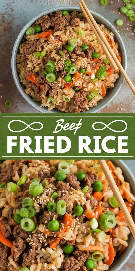 Easy Beef Fried Rice – Make your favorite takeout dish at home with this flavorful Beef Fried Rice. Tender beef and rice stir-fried to perfection! Steak Fried Rice Recipe, Beef Fried Rice Recipe, Steak Fried Rice, Beef Fried Rice, Fried Rice Recipe Easy, Stir Fry Rice, Fluffy Rice, Chinese Cooking Recipes, Vegetable Rice