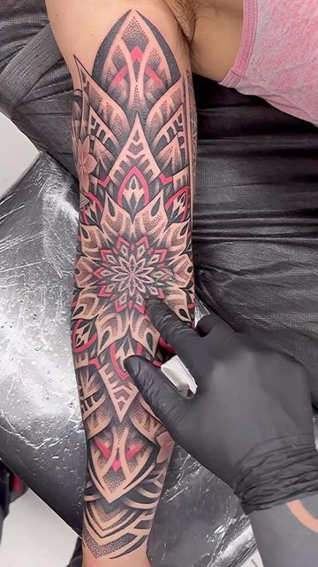 Mail Tattoo, Colorful Sleeve Tattoos, Mandala Tattoo Sleeve, Chakra Tattoo, Geometric Mandala Tattoo, Tattoo Forearm, Fusion Ink, Sleeve Ideas, Geometric Mandala