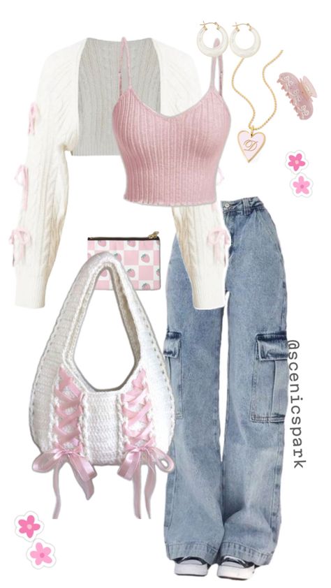 #ootd #casual #knitwear #coquette #fashion #scenicspark Cute Outfits Casual, Different Body Sizes, Coquette Fashion, Outfits Stylish, Outfit Looks, Casual Knitwear, Outfit Inspo Casual, Casual Preppy Outfits, Trendy Outfits For Teens