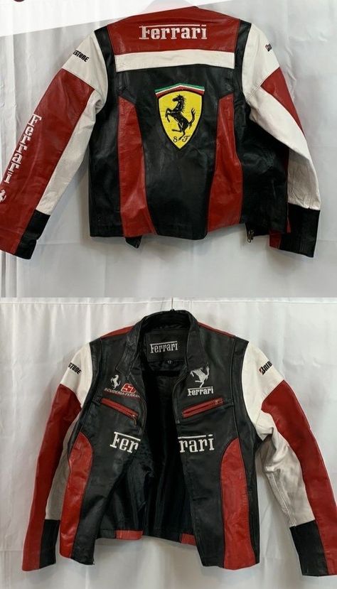 Vintage Ferrari F1 Jacket, F1 Jacket Outfit, Ferrari Clothing, Formula One Jacket, Ferrari F1 Jacket, Ferrari Clothes, Ferrari Leather Jacket, Ferrari Outfit, Formula 1 Jacket