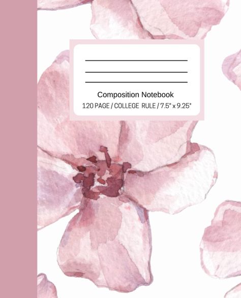 Composition Notebook: Pink Floral, 7.5 x 9.25 inches College Ruled: 120 Lined Pages: Khundmiri, Shereen: 9798487523341: Amazon.com: Books Cover Design For Notebook, Pink Notebook Cover, Organizing Notebooks, Good Notes Cover, Aesthetic Notebook Cover, Cute Notebooks For School, Goodnotes Cover, Notebook Template, Goodnotes Notebook