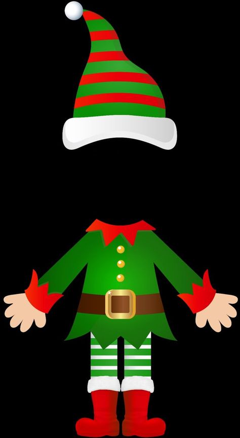 Elf Decorations Christmas Diy, Elf Yourself Craft Template Printable, Faceless Elf Template, Elf Template For Photo, Christmas Decorations Classroom, Elf Template, Elf Crafts, Classroom Christmas Decorations, Christmas Art For Kids