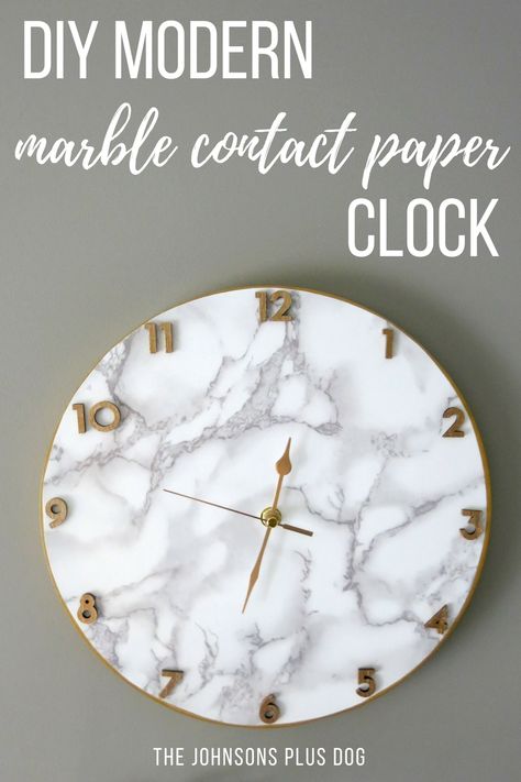 Clock Making Ideas, Diy Marble Contact Paper, Clocks Diy Crafts, Contact Paper Crafts, Marble Diy, Marble Room Decor, Affordable Apartment Decor, Marble Office, Marble Decoration