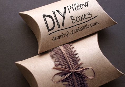 Make Your Own Pillow Boxes - Handmade Packaging How-to (video tutorial + free printable) - Jewelry Tutorial Headquarters Jewelry Packaging Diy, Make Your Own Pillow, Box Templates, Jewerly Boxes, Pillow Boxes, Packaging Diy, Packaging Ideas Business, Handmade Packaging, Box Packaging Design