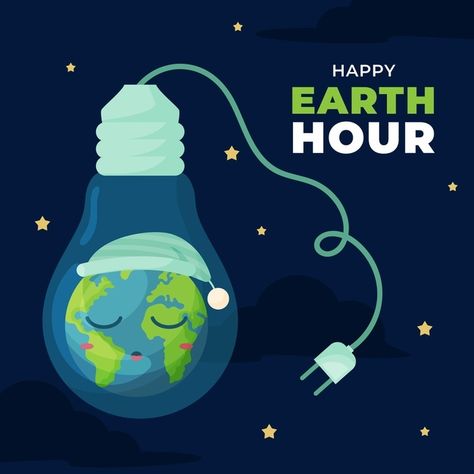 Earth hour illustration with planet and ... | Free Vector #Freepik #freevector #light #nature #celebration #happy Earth Hour Day, Cambridge School, Future Earth, Holistic Development, Earth Hour, Happy Earth, International School, Thought Of The Day, Learning Resources