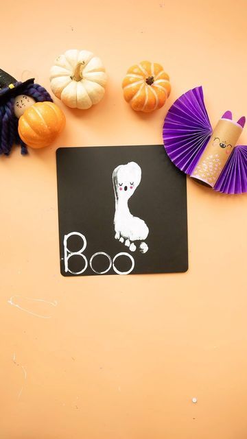 Footprint Ghost, Cardboard Play, 2023 Halloween, On October 3rd, Paper Roll, Painted Pumpkins, Halloween Crafts, Bat, Ghost