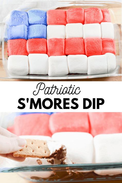 This Red, White, and Blue S’mores Dip is a super easy way to show your patriotic support. Three ingredients and 15 minutes is all it takes to make a rich and chocolaty dessert everyone will rave over. Serve with some graham cracker squares to finish topping off the perfect dessert.