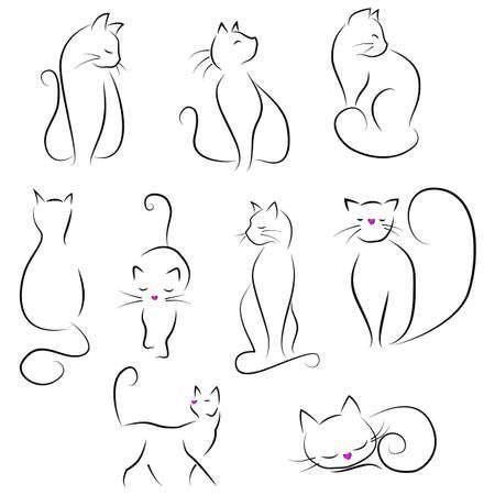 Grass Painting Outline Of A Cat Tattoo, Line Art Cat Tattoo, Cat Outline Tattoo, Simple Cat Drawing, Cat Outline, Grass Painting, Cat Tattoo Designs, Minimalist Tattoos, Fascinating Facts